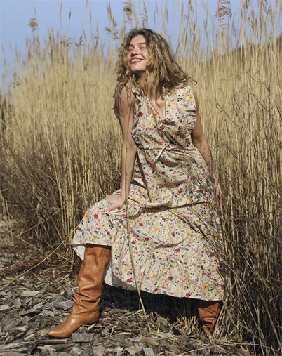 Lollys Laundry - SamoLL Midi Kjole - Flower Print